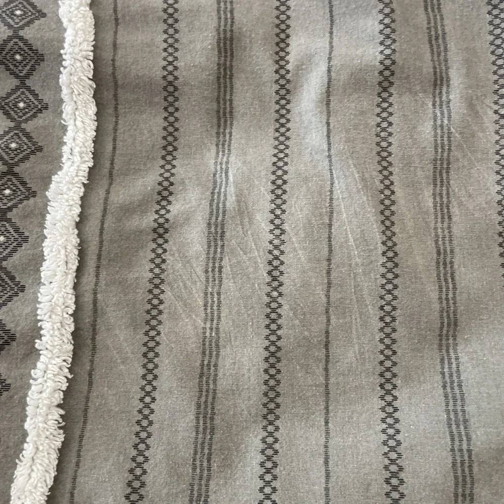 Ink +‎ Ivy Rhea Jacquard Duvet Cover Queen King 88x101 Gray Chenille Reversible
